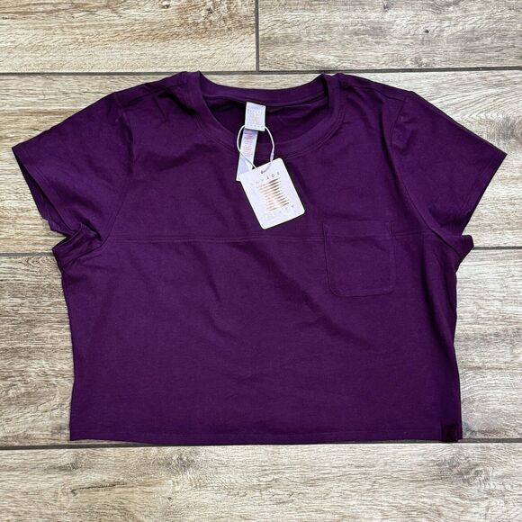Savage X Fenty Baby Pocket Tee Purple Crop Top T-Shirt XL - Picture 7 of 10